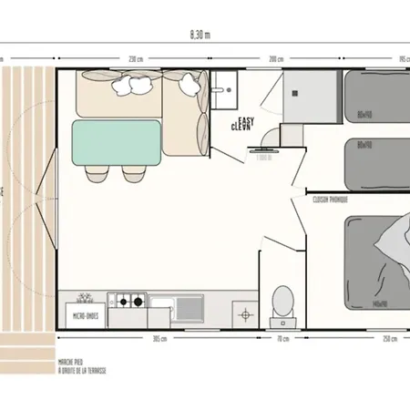 Mobil Confortable Pour 4 Personnes Avec Terrasse - Api-1-52-1542 キャンプ場
